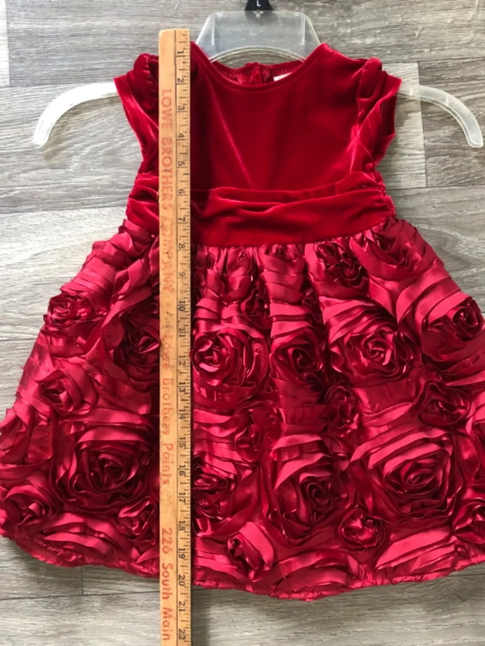 Koala kids velvet red rose Christmas party dress size 2t/24 months